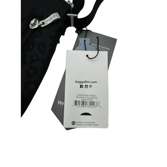 NWT Baggalini Black Animal Print Leopard Print Crossbody Bag - Picture 6 of 6